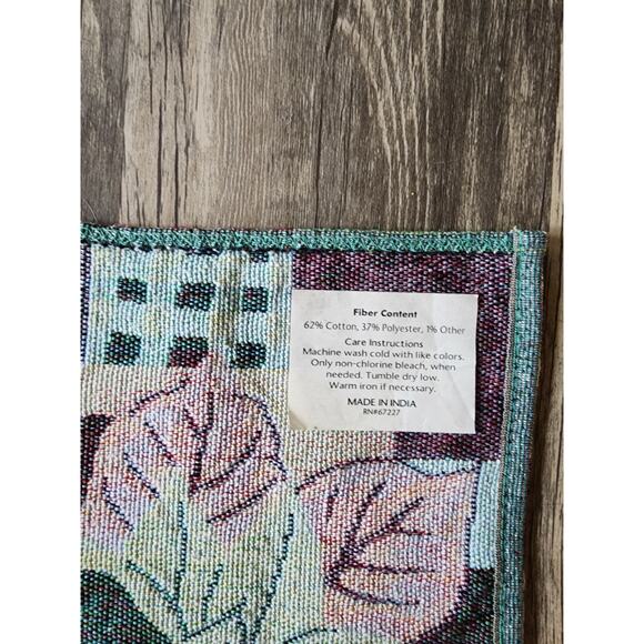 Table Runner Christmas Pointsettia Red White Green Holiday Decor 13"W x 66"L - Picture 6 of 6